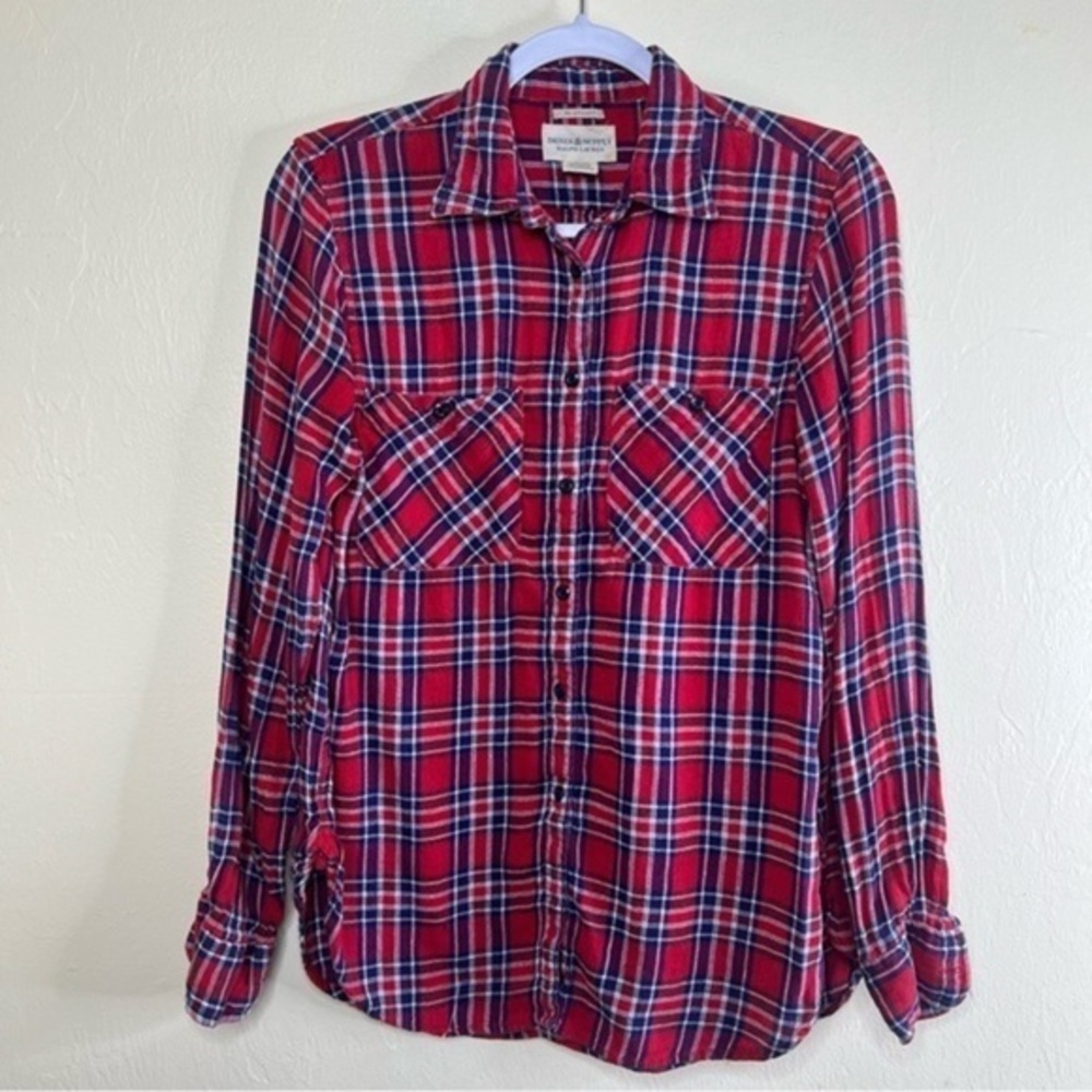 Ralph Lauren Denim & Supply Utility Shirt Size Womens Mediums Plaid‎ Button Down